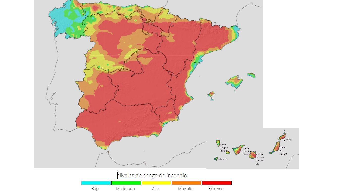Riesgo de incendios sábado 29
