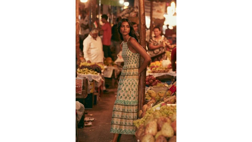 Vestido Midi Nido de Abeja