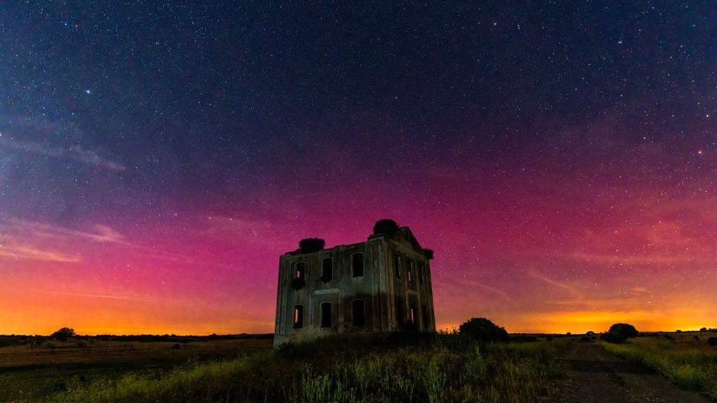 Aurora boreal en Cáceres