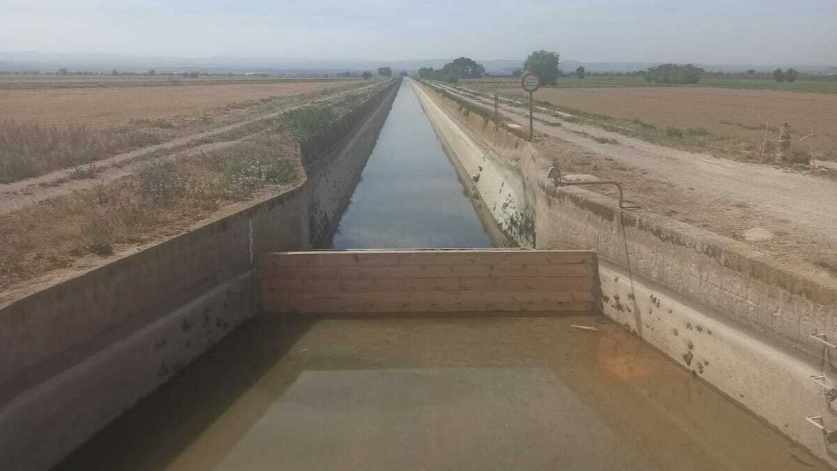 Vallas en el canal d'Urgell a su paso por Vilanova de Bellpuig