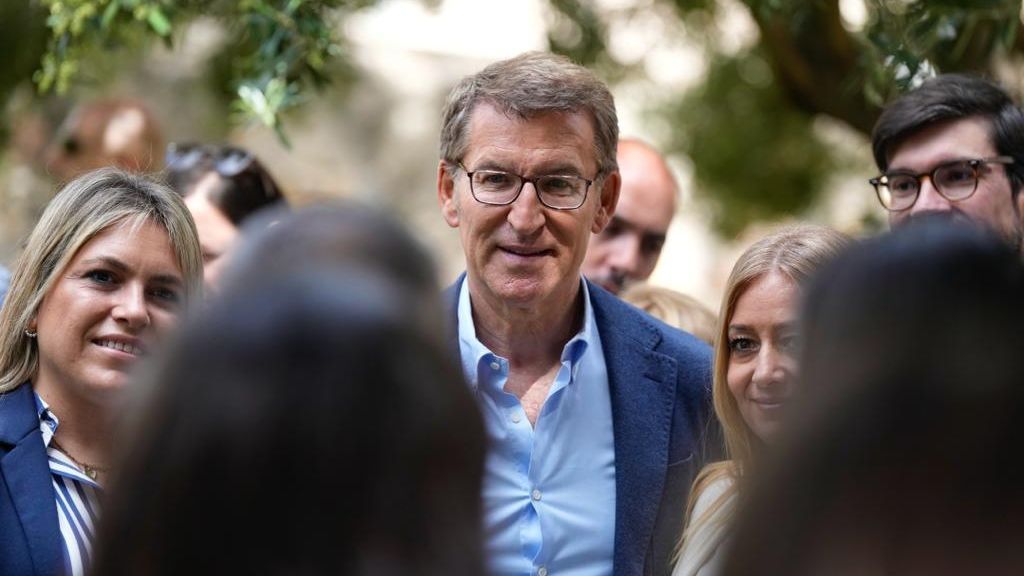 El presidente del PP, Alberto Núñez Feijóo, hoy en Tarragona