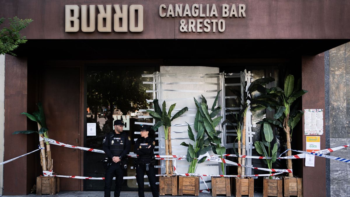 La entrada de Burro, el restaurante incendiado en Madrid