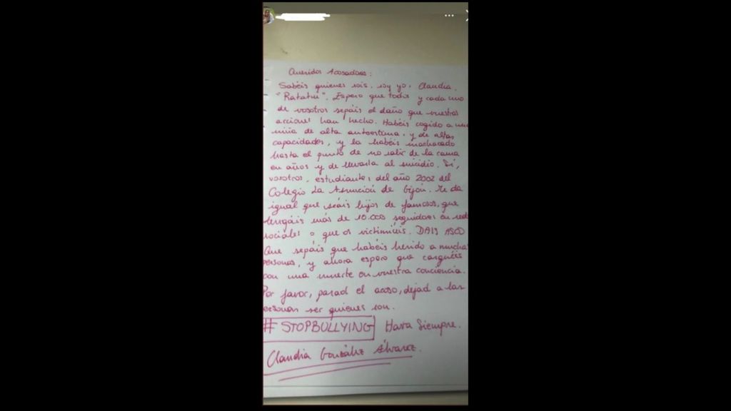 La carta que dejó Claudia González Álvarez antes de desaparecer