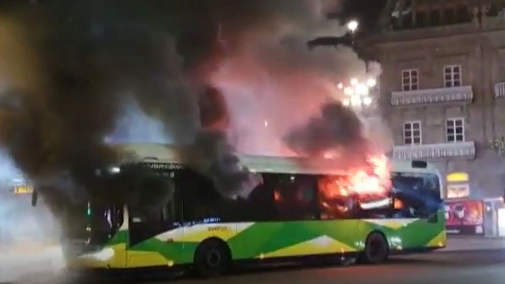 Arde un autobús del transporte público en Vigo