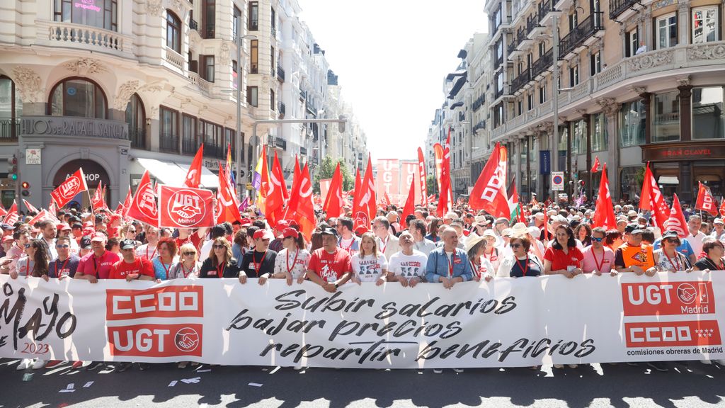 Manifestación con motivo del Primero de Mayo en Madrid