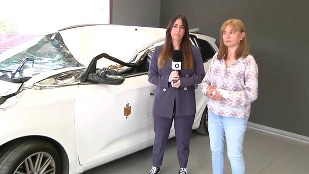 Sobrevive de milagro a la caída de un árbol sobre su taxi: le cae un castaño en movimiento