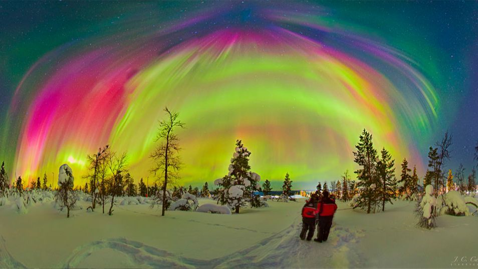 Aurora boreal en la Laponia finlandesa