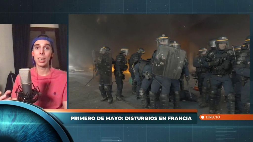 Olmo Blanco estuvo en los fuertes disturbios de Francia del 1 de mayo: "Me cayó una granada aturdidora a dos metros"