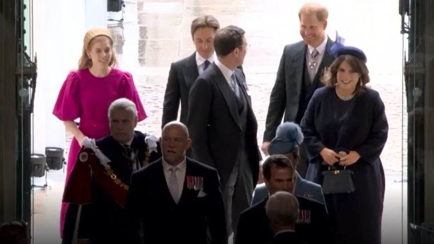 La familia real británica llega a la Abadía de Westminster