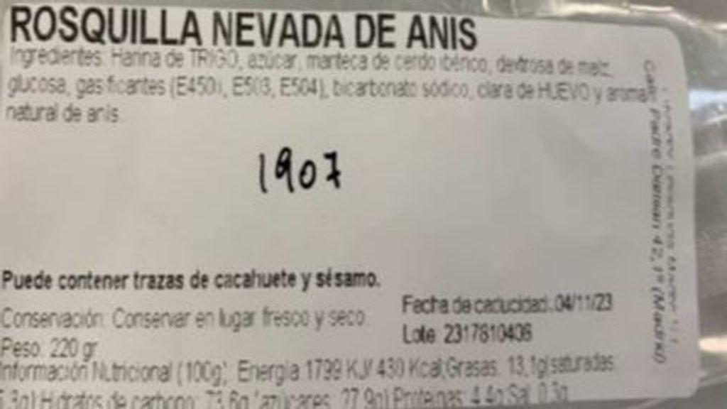 Alerta alimentaria por rosquillas con leche sin declarar