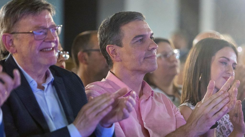 El presidente del Gobierno, Pedro Sánchez, este martes en un mitin en Castellón