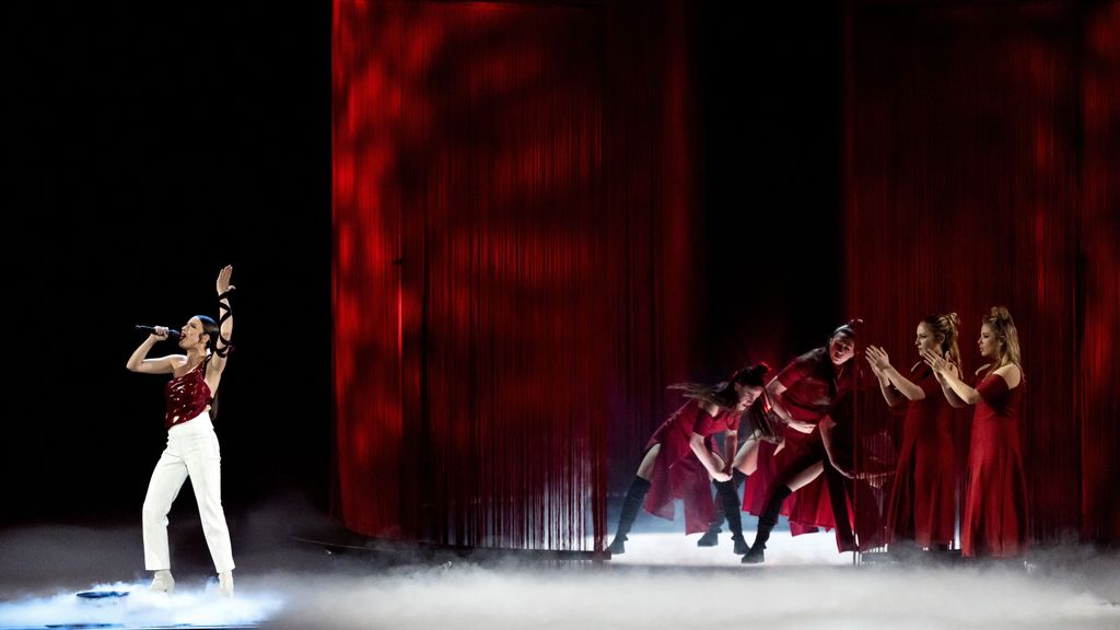 Blanca Paloma, durante el ensayo general de la segunda semifinal de Eurovisión 2023