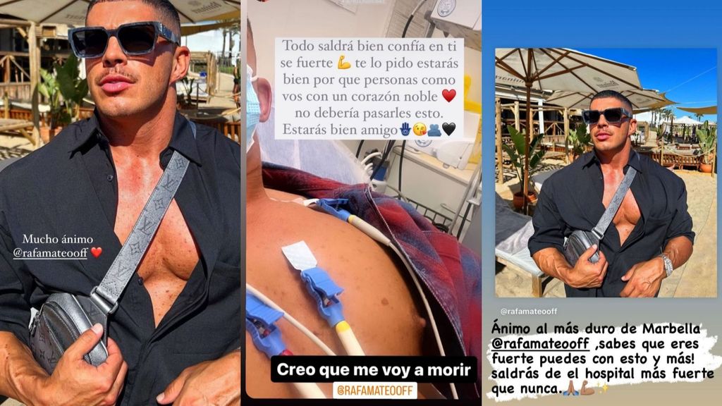 El entorno de Rafa Mateo muestra su preocupación y le manda mensajes de ánimo durante su hospitalización