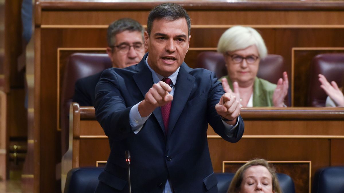 El presidente del Gobierno, Pedro Sánchez, durante una sesión de control