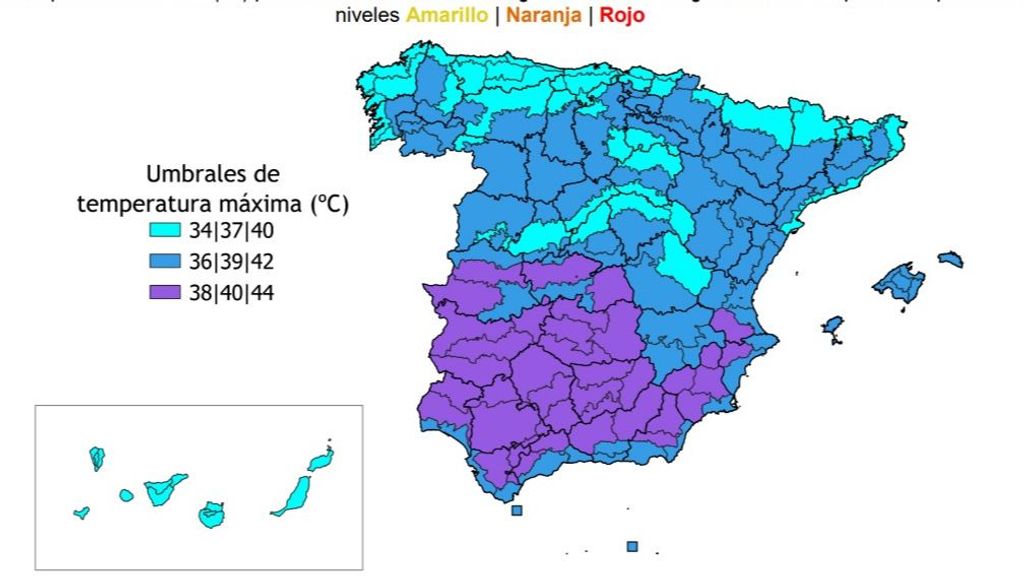 Niveles calor alerta AEMET