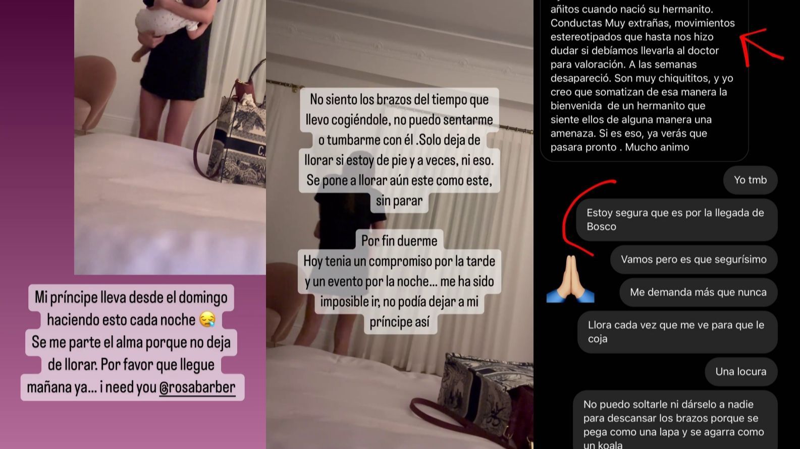 Carla Barber cree que su hijo tiene celos de su nuevo hermanito