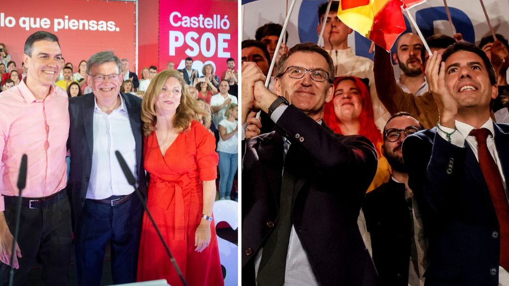 Sánchez y Feijóo junto a sus candidatos a presidir la Generalitat Valenciana