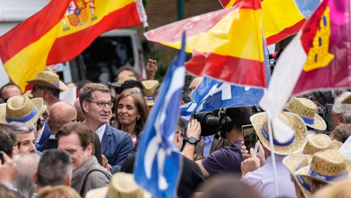 Alberto Núñez Feijóo en un acto electoral en Toledo este pasado viernes