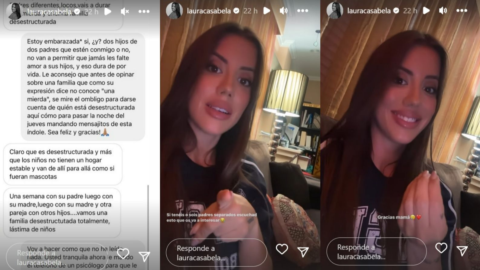 Laura Casabela muestra el mensaje que le ha llegado