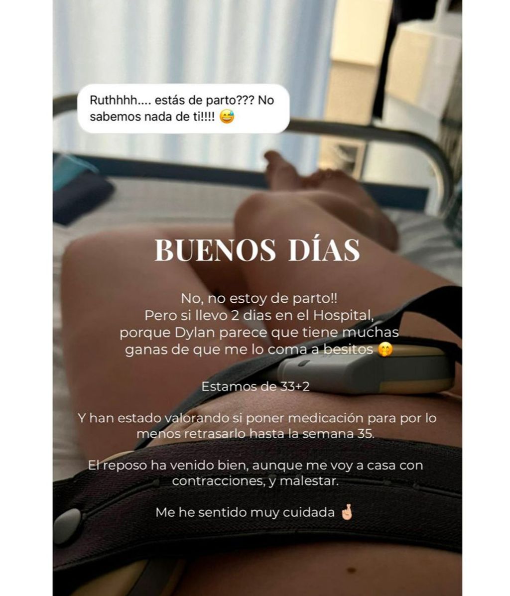 Ruth Basauri, en el hospital por riesgo de parto prematuro