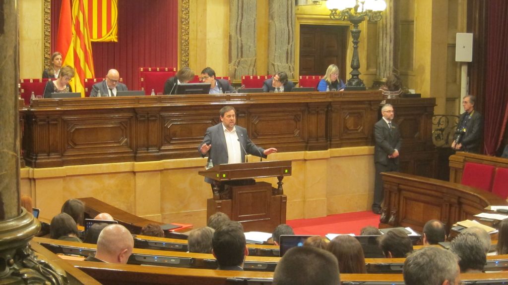 Oriol Junqueres en el Parlament de Catalunya en 2016