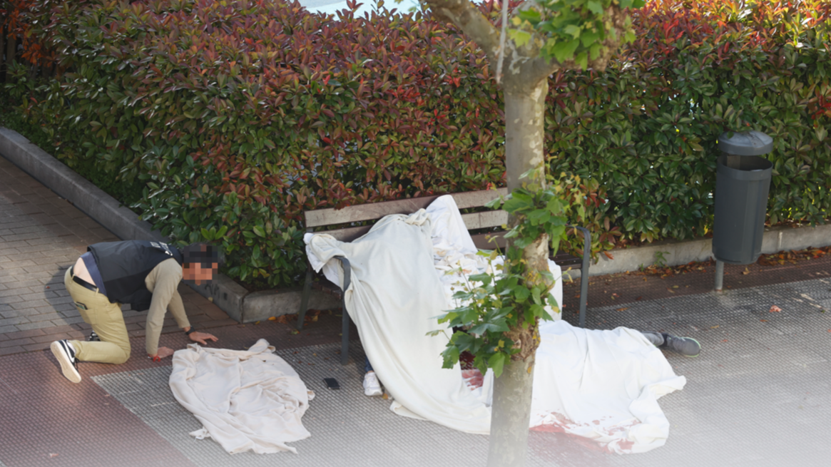 Banco donde han muerto las dos personas en Orio