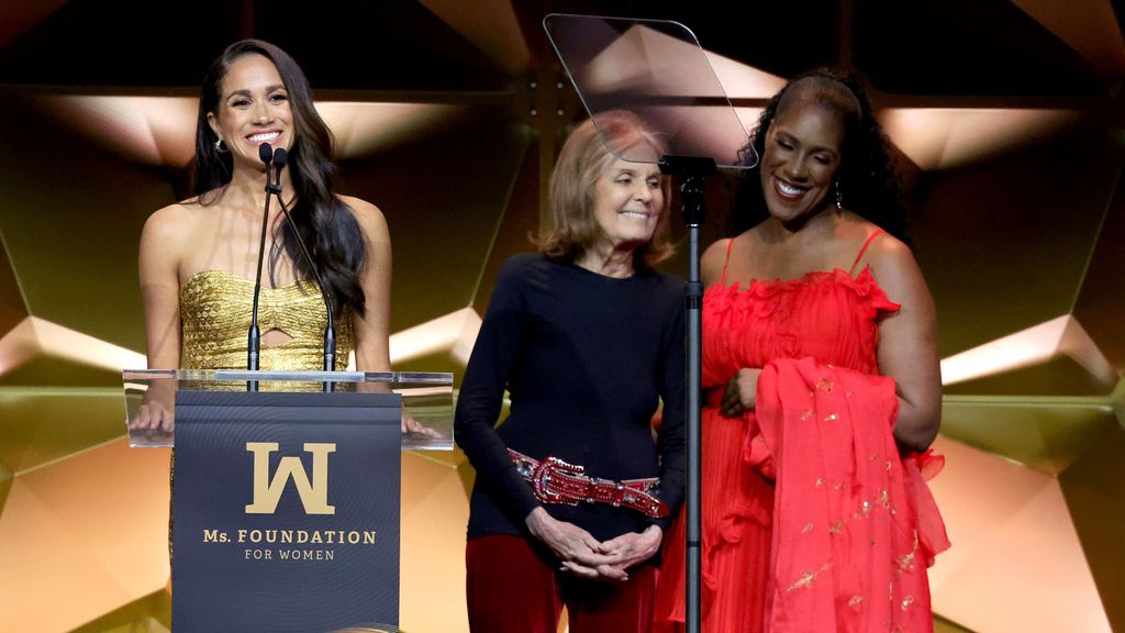 Markle, durante su discurso en los Woman Of Vision Awards 2023, horas antes del incidente