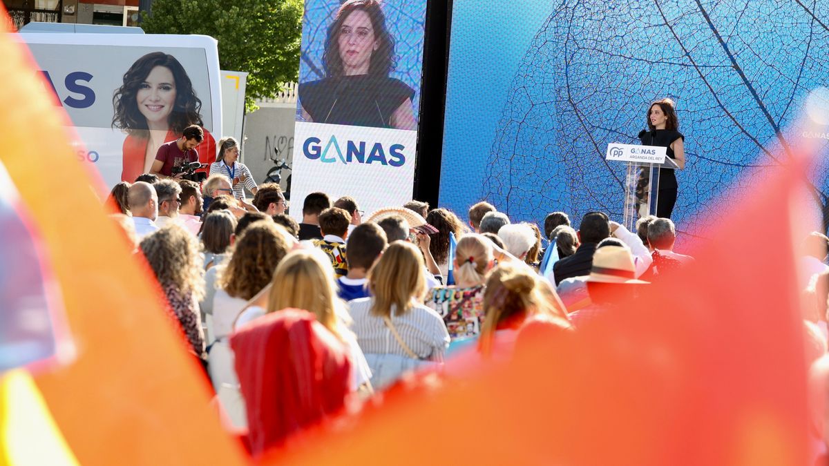 La presidenta de Madrid y candidata del PP, Isabel Díaz Ayuso, ayer en un mitin en Parla