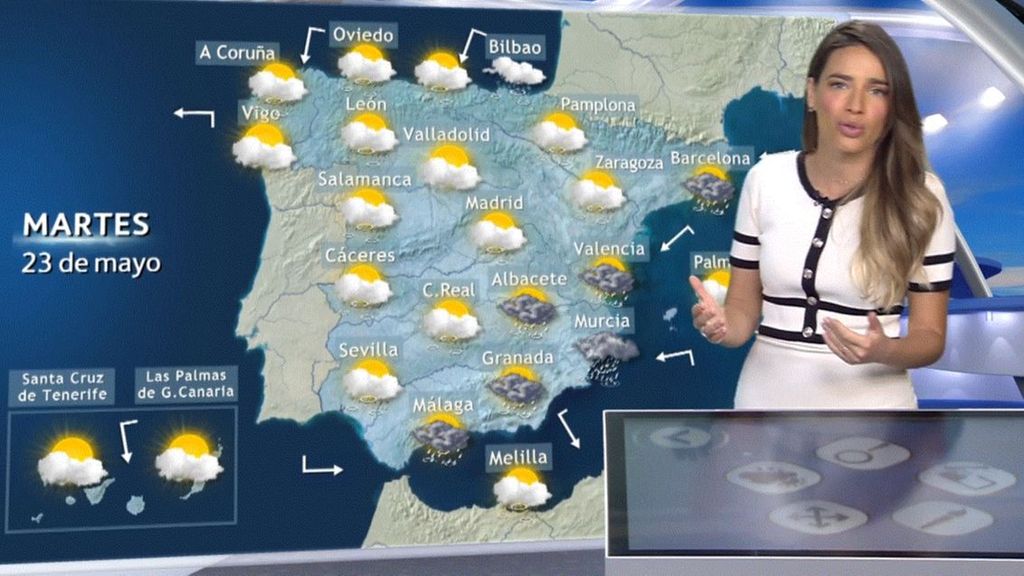 Andalucía y el este Peninsular, entre lluvias y tormentas este martes 23 de mayo
