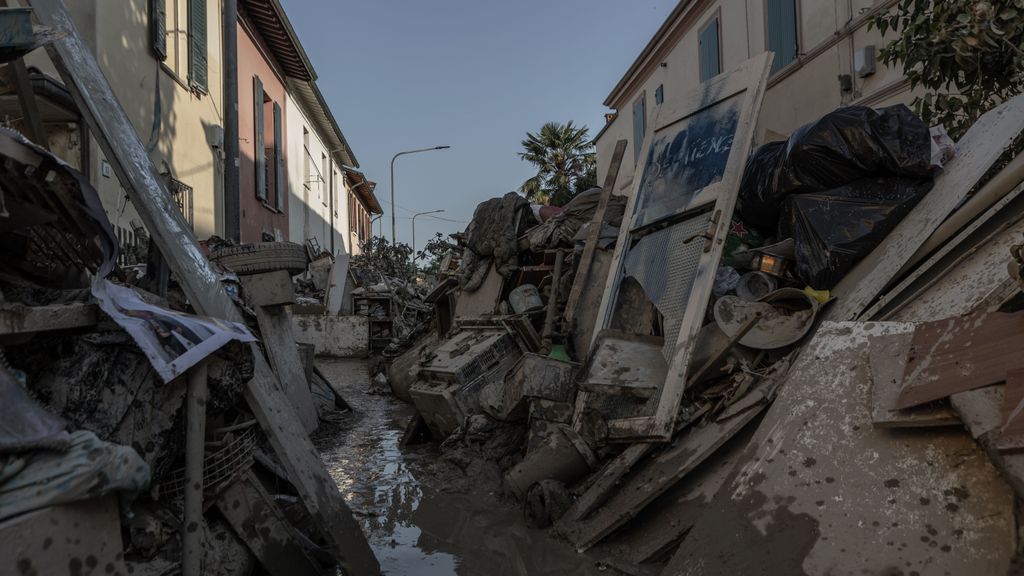 Las calles del municipio de Faenza, uno de los más castigados por los aluviones en la región de la Emilia-Romaña en Italia.