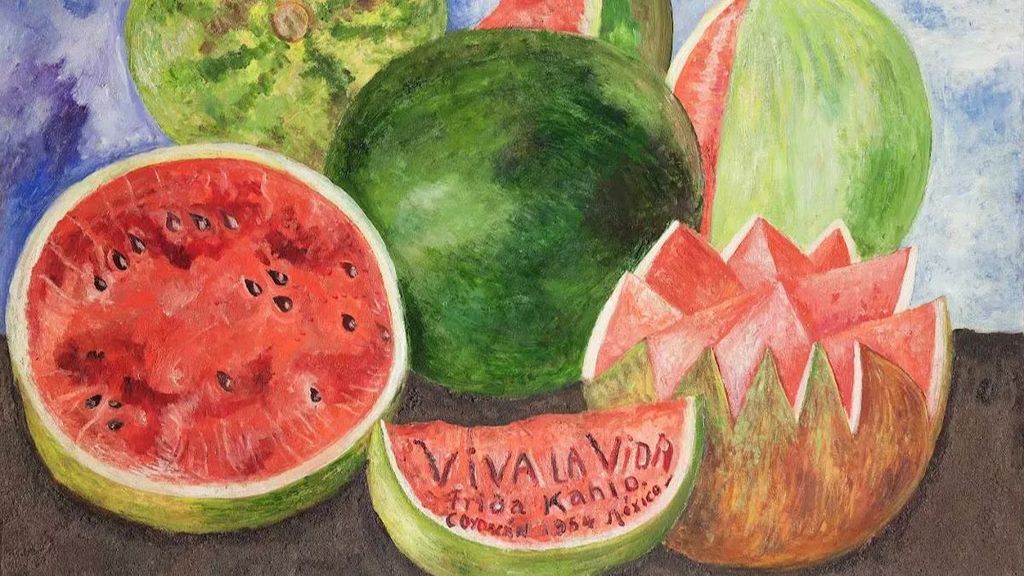 Detalle de 'Viva la vida' el último bodegón de Frida Kahlo.