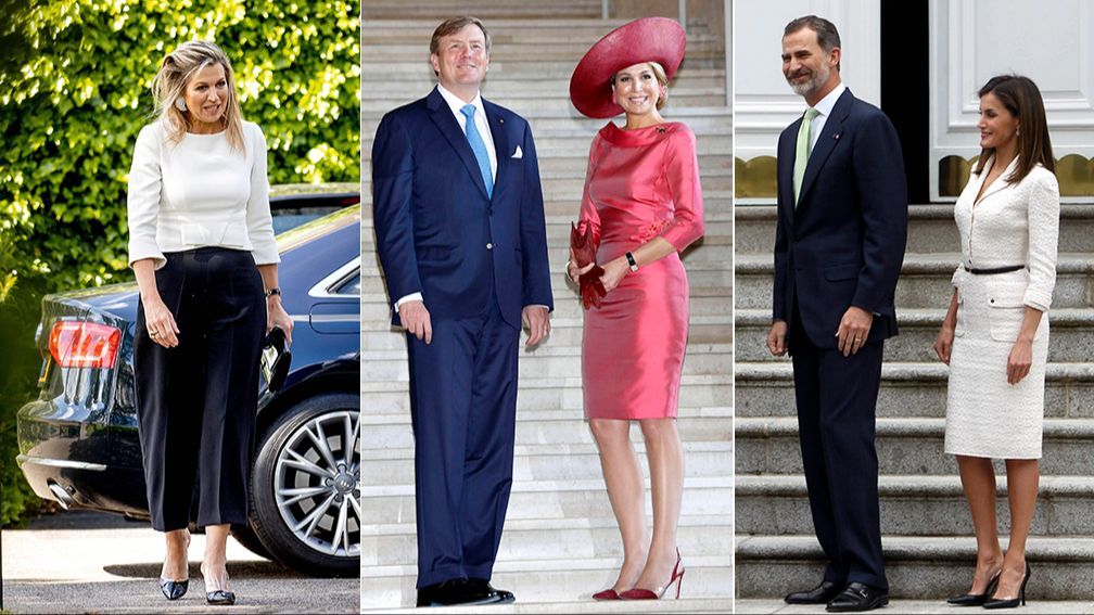 Las reinas Maxima y Letizia con zapatos de PVC