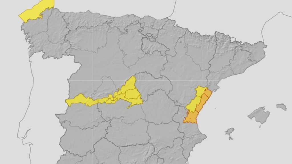 Avisos por lluvias, tomentas y fenómenos costeros previstos para el viernes 26