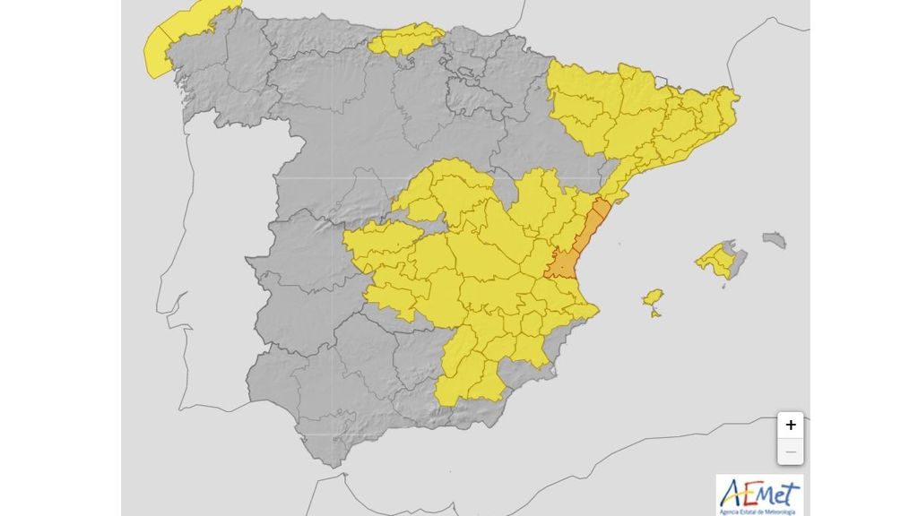 Avisos por lluvias, tormentas y fenómenos costeros previstos para el jueves