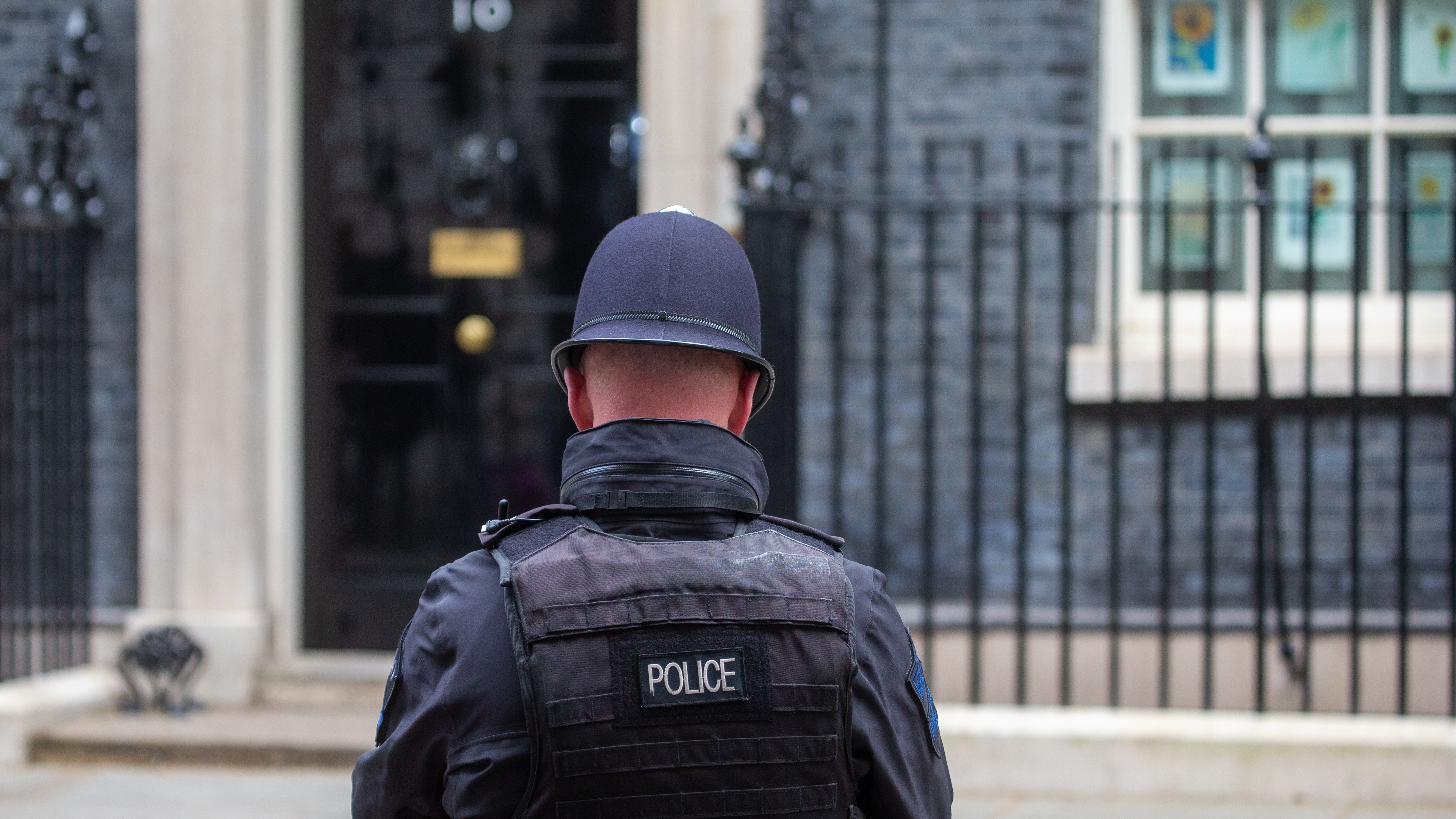 Arrested a driver who has crashed his automobile into the entry gates to Downing Street