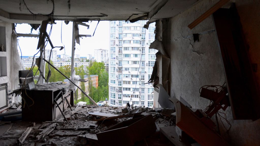 EuropaPress 5182004 08 may 2023 ukraine kiev general view of an apartment damaged from the