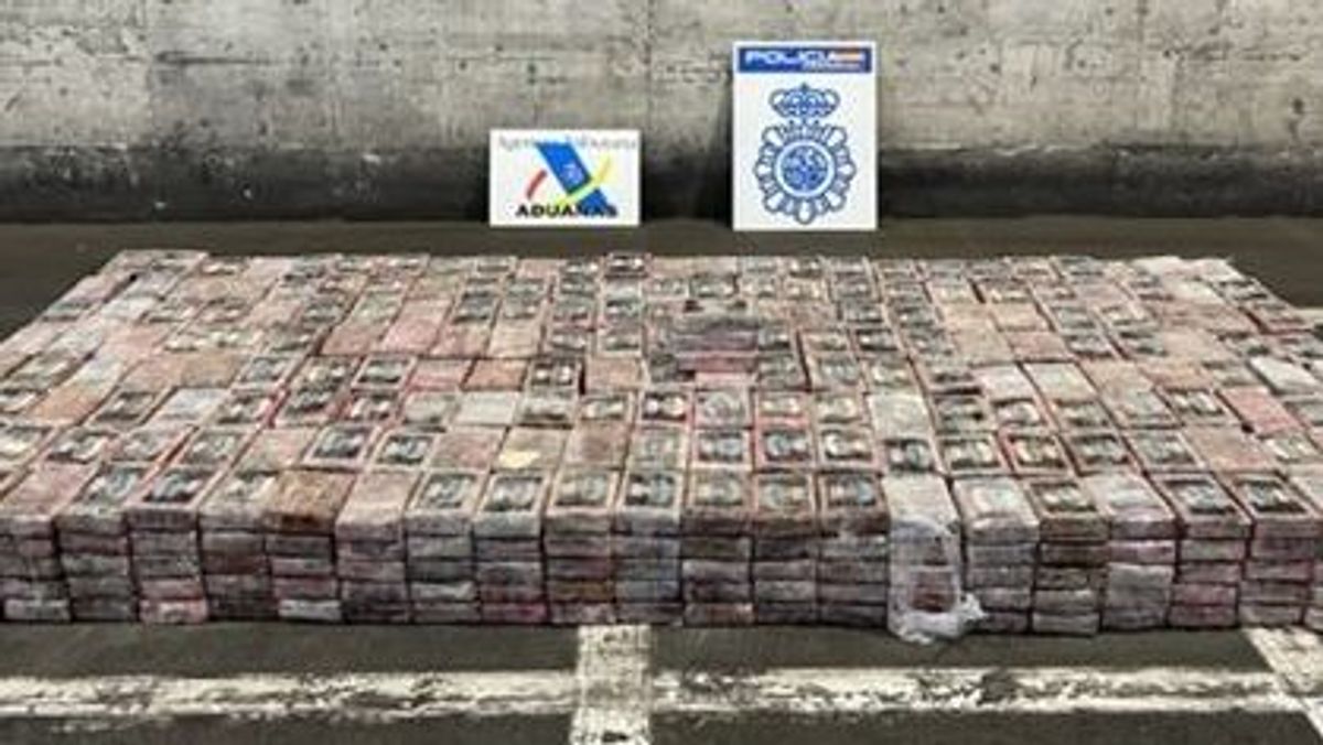 Imagen de la cocaína incautada en los puertos de Barcelona y Valencia