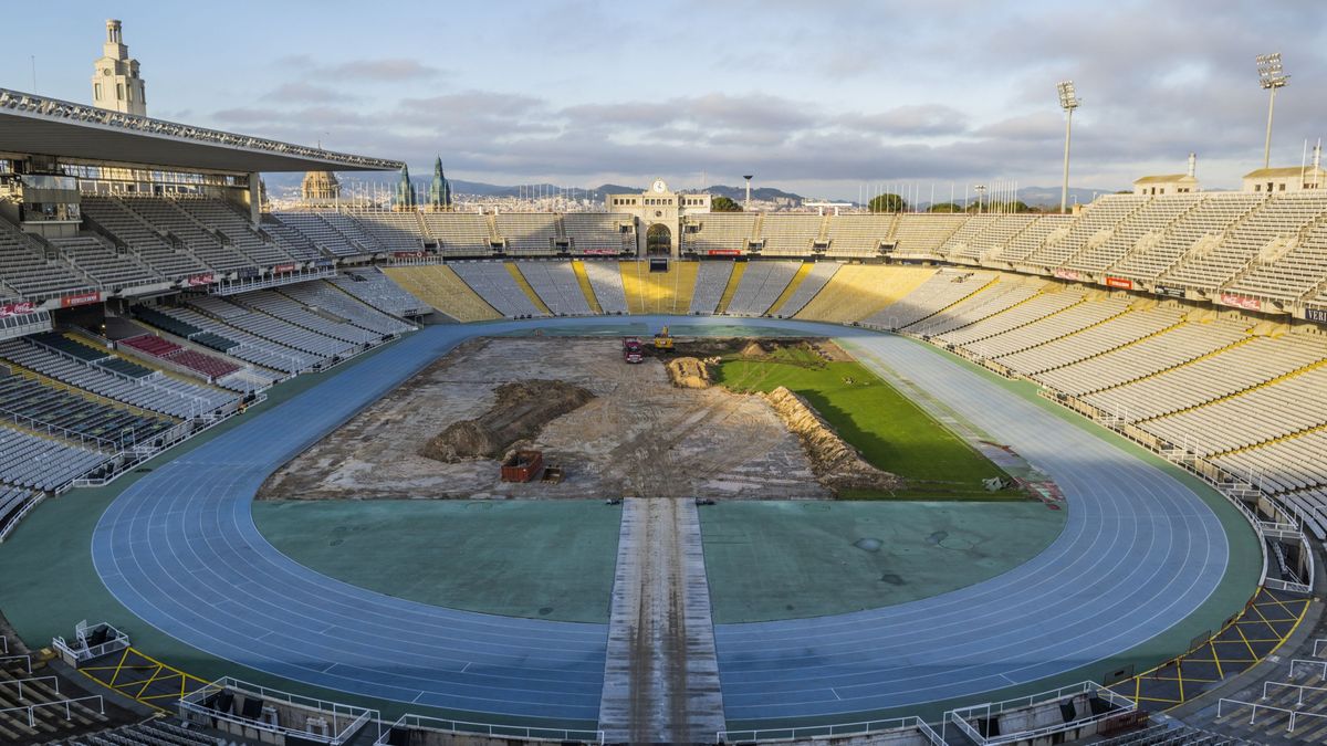 Imagen de las obras en el Estadio Olímpico Lluís Companys Imagen de las obras en el Estadio Olímpico Lluís Companys