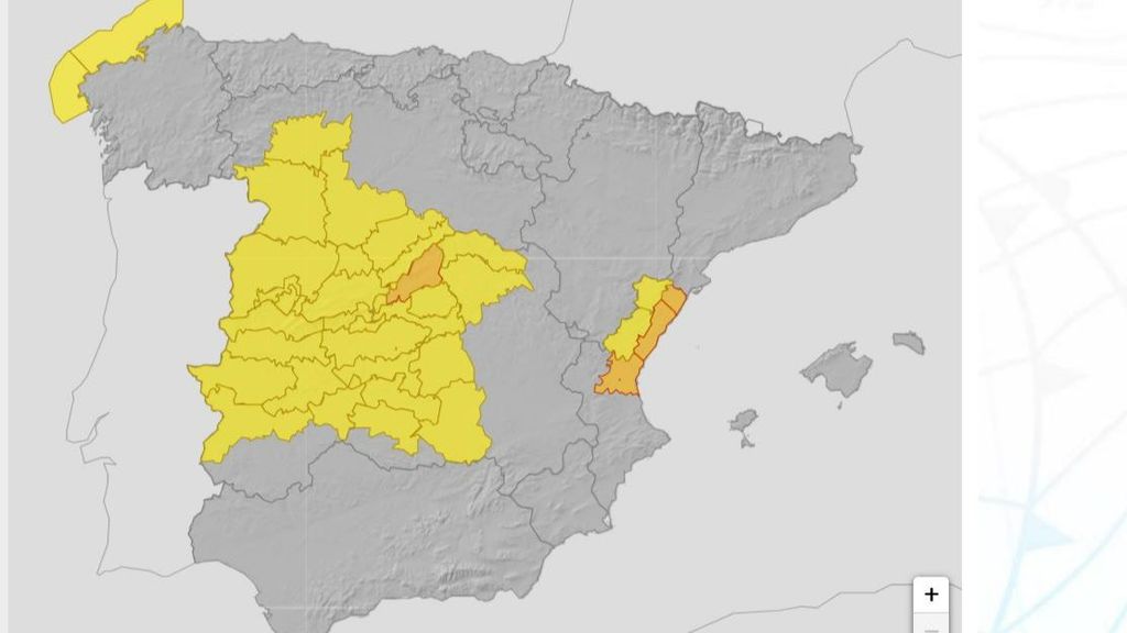 Avisos por lluvias y tormentas previstos para el viernes 26