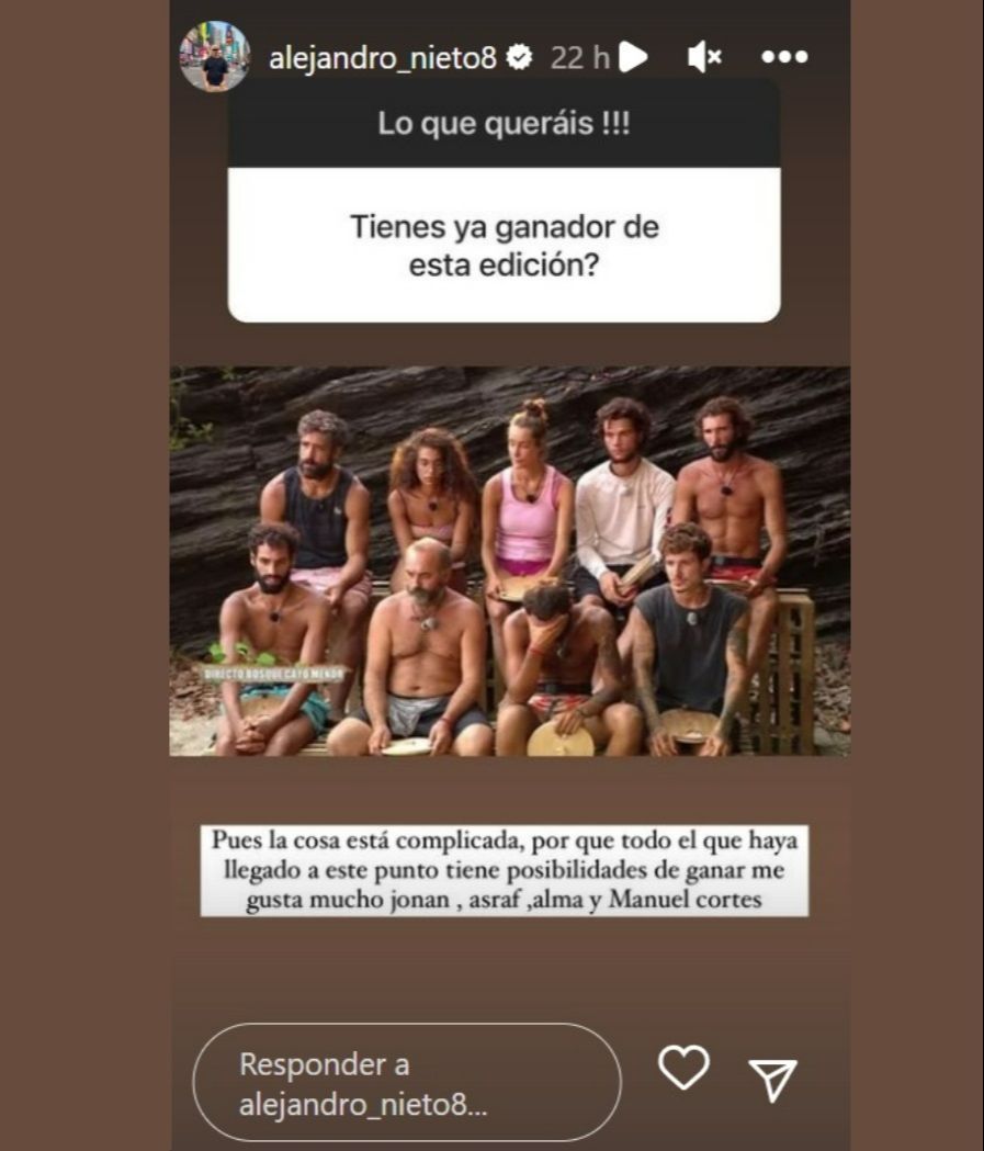 Alejandro Nieto revela quiénes son sus concursantes favoritos