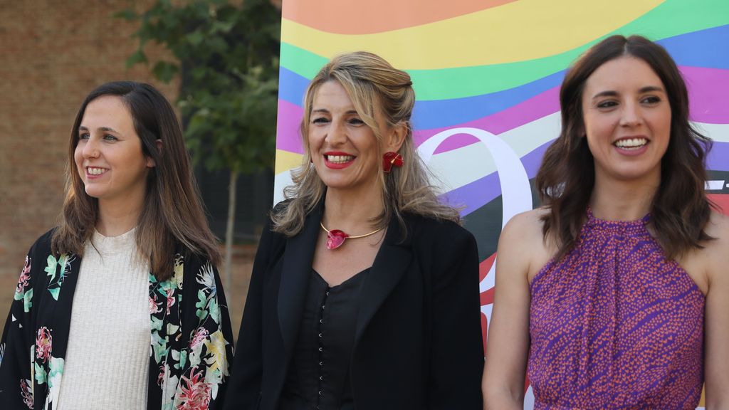 Ione Belarra, Yolanda Díaz e Irene Montero