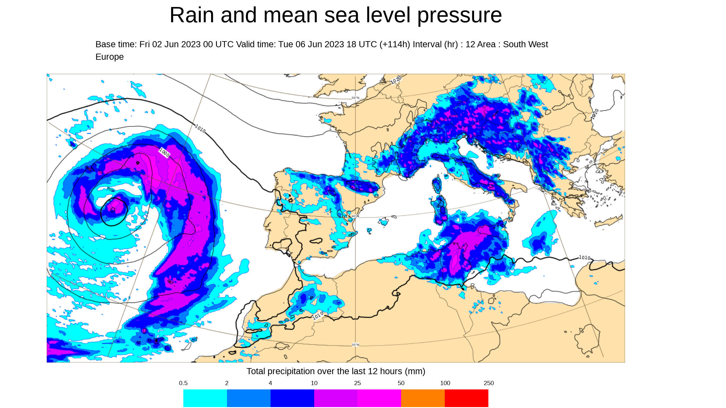 Probabilidad de lluvia primera mitad de la tarde del martes 6