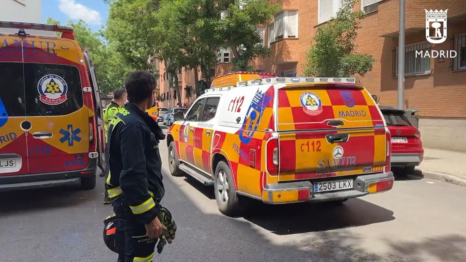 Herida grave una niña de 7 años tras caerle encima la puerta de un garaje en Madrid