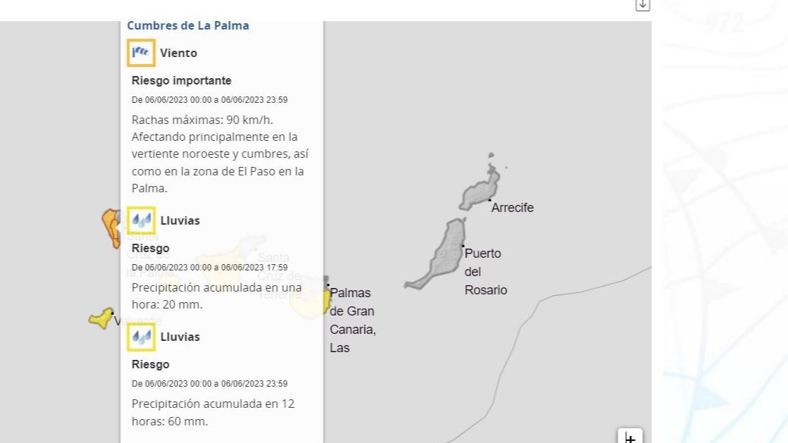 Avisos por fenómenos extremos previstos el martes 6