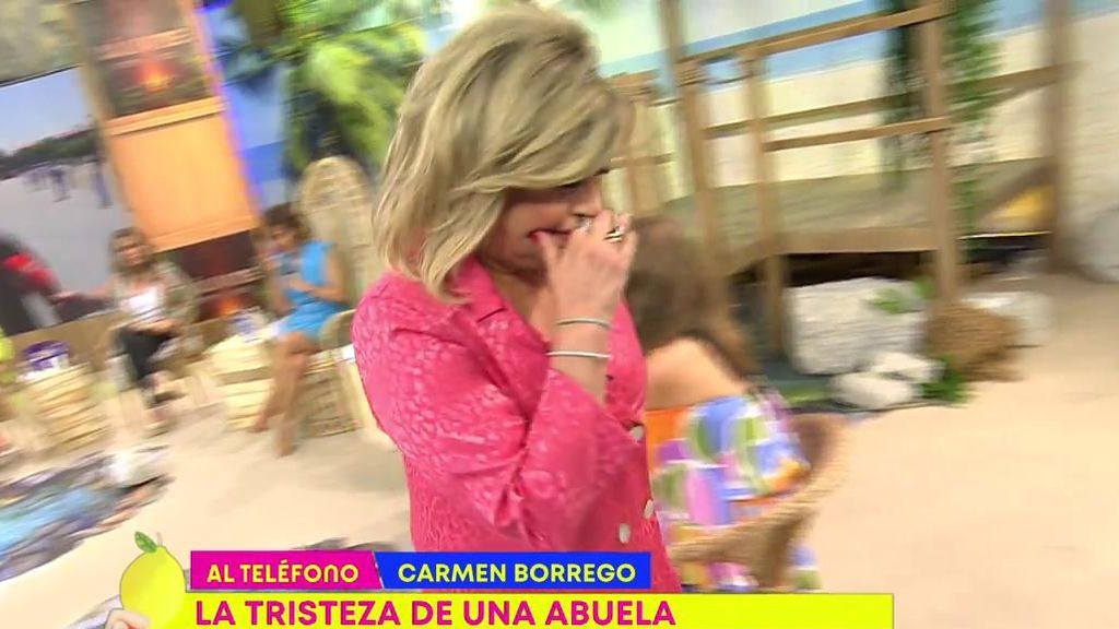 Carmen Borrego interviene en 'Sálvame' emocionada tras el nacimiento de su nieto y Terelu abandona el plató