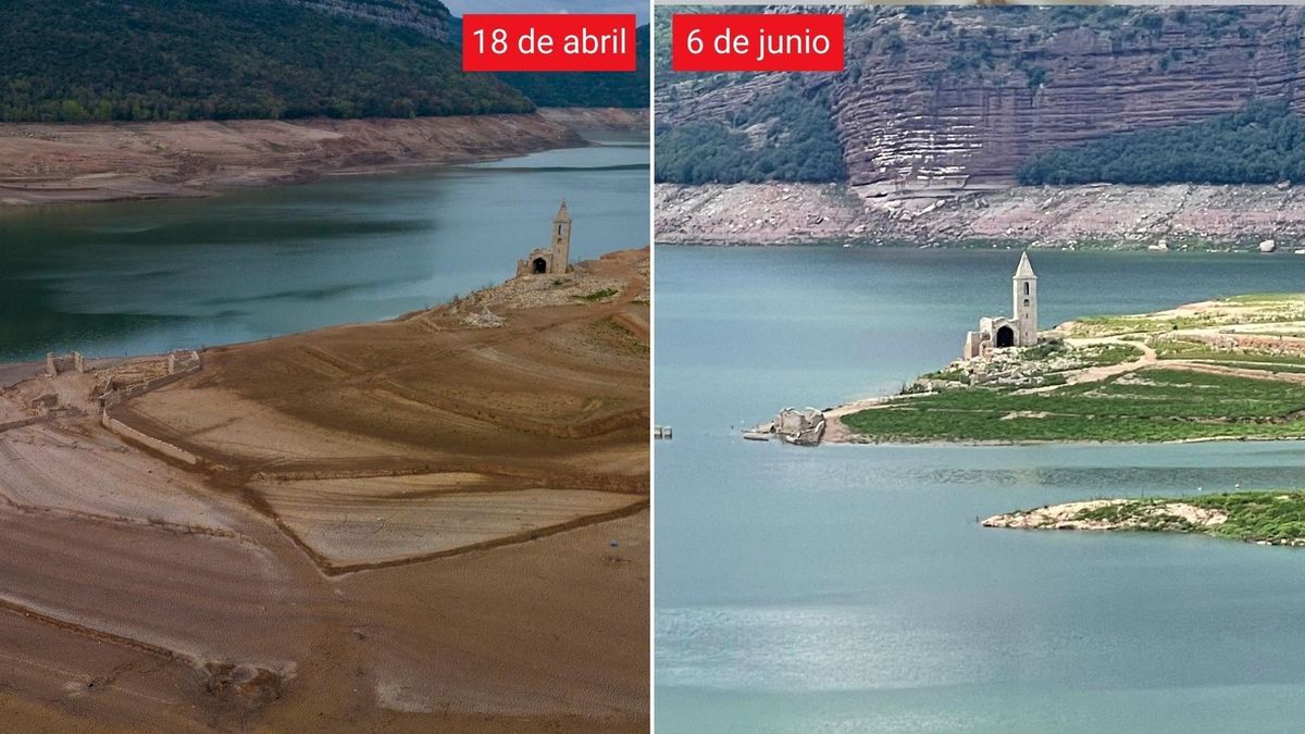 Antes y después del pantano de Sau Antes y después del pantano de Sau