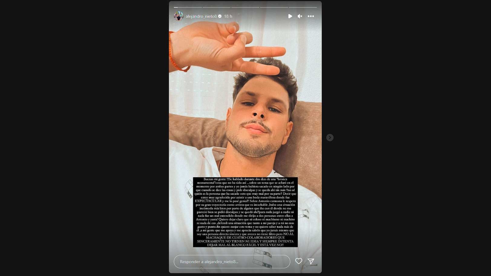 La publicación en redes sociales de Alejandro Nieto