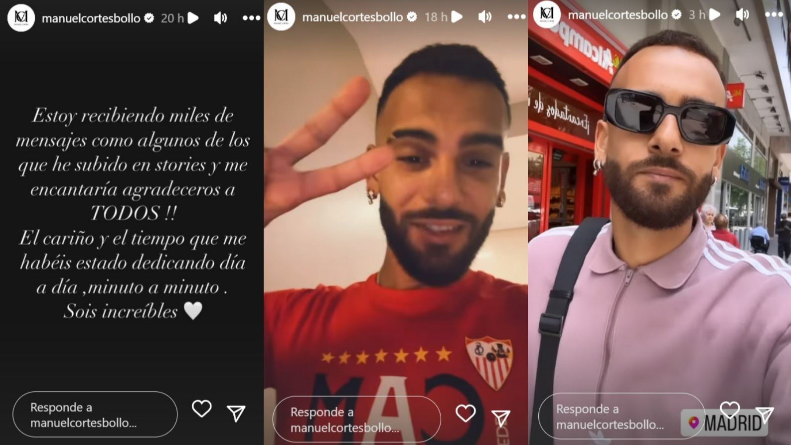 Manuel Cortés se dirige a sus seguidores en stories