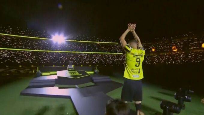 Massive and spectacular presentation of Benzema in Saudi Arabia: lights, fireworks and 60,000 individuals