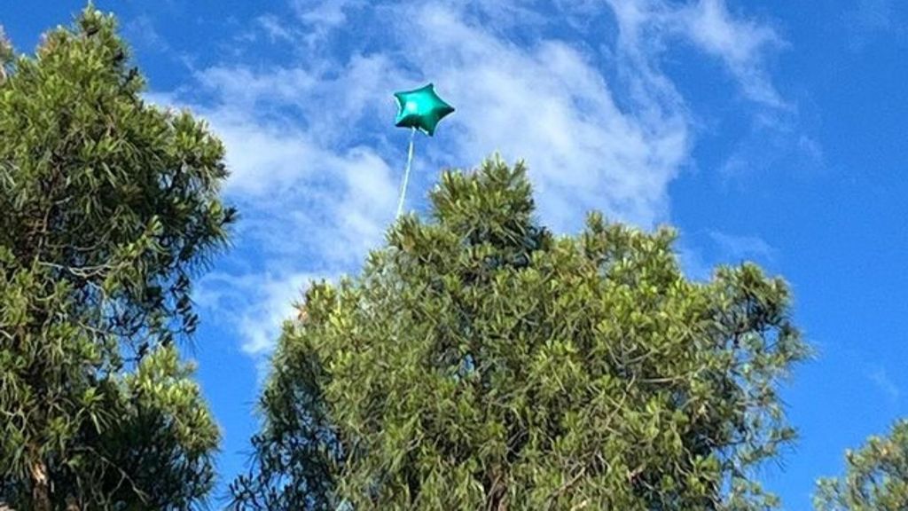 El globo lanzado por Valeria González.